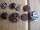 LOT 8 BOUTONS DE CHASSE  :  CERF - BICHE - FAISAN - SANGLIER -  BOUTON DE VENERIE - - Bottoni