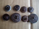 LOT 8 BOUTONS DE CHASSE  :  CERF - BICHE - FAISAN - SANGLIER -  BOUTON DE VENERIE - - Buttons