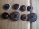 LOT 8 BOUTONS DE CHASSE  :  CERF - BICHE - FAISAN - SANGLIER -  BOUTON DE VENERIE - - Knopen