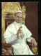 AK Papst Paul VI., Portrait Auf Thron Mit Erhobener Hand  - Papes