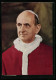 AK Papst Paul VI. Im Roten Umhang Mit Pelzkragen  - Papi