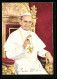 AK Papst Paul VI., Portrait Auf Thron Mit Erhobener Hand  - Popes