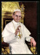 AK Papst Paul VI., Portrait Auf Thron Mit Erhobener Hand  - Popes