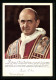 AK Papst Paul VI. Im Umhang Mit Heiligenbildnissen Und Seinem Pileolus  - Popes