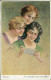 BILL FISHER SIGNED 19010s  POSTCARD - WOMEN - EIN LIEBESBRIEF UND DREI MADEL - N.859  (5480) - Fisher, Bill