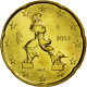 Italie, 20 Euro Cent, 2002, SPL, Laiton, KM:214 - Italie