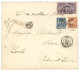 1882 Paire 5F SAGE Violet (n°95) + 15c + 40c Obl. PARIS Sur Enveloppe CHARGEE + "VD= 10000F" Pour LOCHE. TTB. - 1876-1898 Sage (Tipo II)