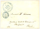 1854 CONSULAT DE FRANCE A SAN FRRANCISCO + Cachet Taxe (15c) De PARIS En Bleu Sur Enveloppe Acheminée Pour PARIS. Verso, - Poste Maritime