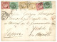 1872 CERES 5c (x2) Pd + 15c (x2) + 80c (x2) Obl. Etoile 11 Sur Enveloppe De PARIS Pour YEDO (JAPON). Combinaison Tricolo - 1849-1876: Klassik