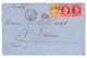 SHANGHAI CHINE : 1872 Paire 80c NAPOLEON (n°32) + 40c CERES (n°38) Obl. GC 5104 + SHANG-HAI CHINE Sur Lettre Pour La FRA - 1849-1876: Classic Period