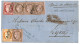 CONSTANTINOPLE : 1875 40c SIEGE + CERES 10c (n°54) + 10c (n°58)x3 + 80c  (n°57) Obl. GC 2240 + PAQUEBOTS DE LA MEDITERRA - 1849-1876: Période Classique