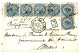 1871 Bande De 5 + 1 Exemplaire Su 20c AIGLE Obl. CCH + CORR. D'ARM. VINH-LONG Sur Enveloppe Pour MONS (BELGIQUE). Le Tar - Altri & Non Classificati