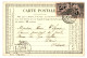 1887 COCHINCHINE Provisoire 5 S/ 25c (x2) Obl. SAIGON CENTRAL COCHINCHINE Sur CARTE PRECURSEUR Pour PARIS Avec Cachet D' - Autres & Non Classés