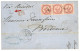 1871  80c AIGLE Bande De 3 Obl. INDE + INDE PONDICHERY Sur Lettre VIA BRINDISI Pour BORDEAUX. Double Port à 2F40. Superb - Sonstige & Ohne Zuordnung