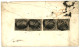 WESTERN AUSTRALIA : 1854 1d Black (SG 1) 2 Pair Canc. Mute Ovals Of Bars On Reverse Of Envelope (tear) From PERTH To ENG - Other & Unclassified