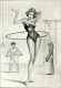 PIN-UP RISQUE BEAUTY HULA HOOP - HUMORISTIC POSTCARD -  1950s  (TEM457) - Pin-Ups