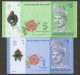 Set 2 Pcs Malaysia 1 5 Ringgit P-51 P-52 Polymer 2011 UNC - Malaysie