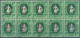 C5903 Hungary Parcel Stamp Agriculture Harvest Ovprnt Plate Block Of 10 Used 2xERROR - Post