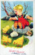 PASCUA NIÑOS HUEVO Vintage Tarjeta Postal CPA #PKE237.ES - Ostern