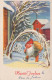 Feliz Año Navidad GNOMO Vintage Tarjeta Postal CPSMPF #PKD473.ES - Neujahr