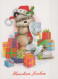 Feliz Año Navidad OSO Animales Vintage Tarjeta Postal CPSM #PBS280.ES - Neujahr