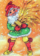 PAPÁ NOEL Feliz Año Navidad Vintage Tarjeta Postal CPSM #PBL174.ES - Santa Claus