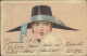 BOMPARD  SIGNED 1910s POSTCARD - WOMAN WITH BIG HAT - N.990/4 (5502) - Bompard, S.