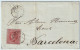 ESPAGNE / ESPAÑA - 1864 - Ed.64 4c Rojo/salmón Con Fechador "VELEZ-RUBIO / ALMERIA" Sobre Carta A Barcelona - Cartas & Documentos