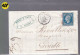 Un Timbre N° 14 Napoléon III     20 C   Bleu  Sur Lettre    Pour  Grenoble       1859 - 1853-1860 Napoleon III