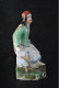 Petite Statuette En Porcelaine XIXè Vieil Andenne Vieux Bruxelles Paris Soldat Orient Fez Oriental Porte Encens Plume - Other & Unclassified