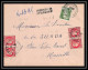 108070 Lettre Bouches Lettre Recommandé Provisoire Gandon Mazelin Affranchissement Compose Marseille Saint Ferréol 1945 - Temporary Postmarks