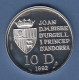 Andorra 1992 Silbermünze Bergziege 10 Dinar - Andorre