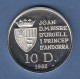 Andorra 1992 Silbermünze Bergziege 10 Dinar - Andorra