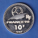 Frankreich 1997 10 Franc Fußball-WM 1998 Ag900/22,2g - Other & Unclassified