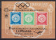 1972 Uruguay Olympic Games Munich OVERPRINT PROOF And Mnh Sheet Bloc S/s Yv H21 -  Aviation Flight Inaug Lufthansa - Estate 1972: Monaco