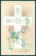 Greetings Easter Flowers Myosotis Cross Relief Postcard HR0151 - Fleurs
