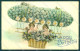 Greetings Angel Flowers Myosotis Violets Hot Air Balloon Postcard HR0167 - Fleurs