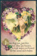 Greetings Angel Putto Art Nouveau Violets Flowers Mail Relief WRINKLES Pc HR0488 - Autres & Non Classés