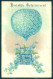 Greetings Flowers Myosotis Hot Air Balloon Relief Postcard HR0164 - Fleurs