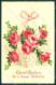 Greetings Birthday Flowers Roses Serie 7097 Relief Postcard HR0156 - Fleurs