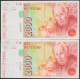 2000 Pesetas. 24 De Abril De 1992. Pareja Correlativa. Sin Serie Y Numeración B - Other & Unclassified