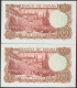 100 Pesetas. 17 De Noviembre De 1970. Pareja Correlativa. Sin Serie. (Edifil 20 - Other & Unclassified