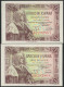 1 Peseta. 15 De Junio De 1945. Pareja Correlativa. Serie J. (Edifil 2021: 448a) - Other & Unclassified