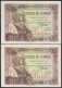 1 Peseta. 15 De Junio De 1945. Pareja Correlativa. Serie L. (Edifil 2021: 448a) - Other & Unclassified