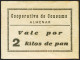 ALMENAR (LERIDA). 2 Kilos De Pan. (1936ca). Cooperativa De Consumo. EBC+. - Autres & Non Classés