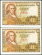 100 Pesetas. 2 De Mayo De 1948. Pareja Correlativa. Serie C. (Edifil 2021: 456a - Sonstige & Ohne Zuordnung