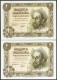 1 Peseta. 19 De Noviembre De 1951. Pareja Correlativa. Serie N. (Edifil 2021: 4 - Sonstige & Ohne Zuordnung