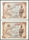 1 Peseta. 15 De Junio De 1945. Pareja Correlativa. Serie L. (Edifil 2021: 448a) - Other & Unclassified