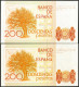 200 Pesetas. 16 De Septiembre De 1980. Pareja Correlativa. Sin Serie. (Edifil 2 - Andere & Zonder Classificatie