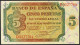 5 Pesetas. 10 De Agosto De 1938. Serie D. (Edifil 2021: 435a). Apresto Original - Otros & Sin Clasificación